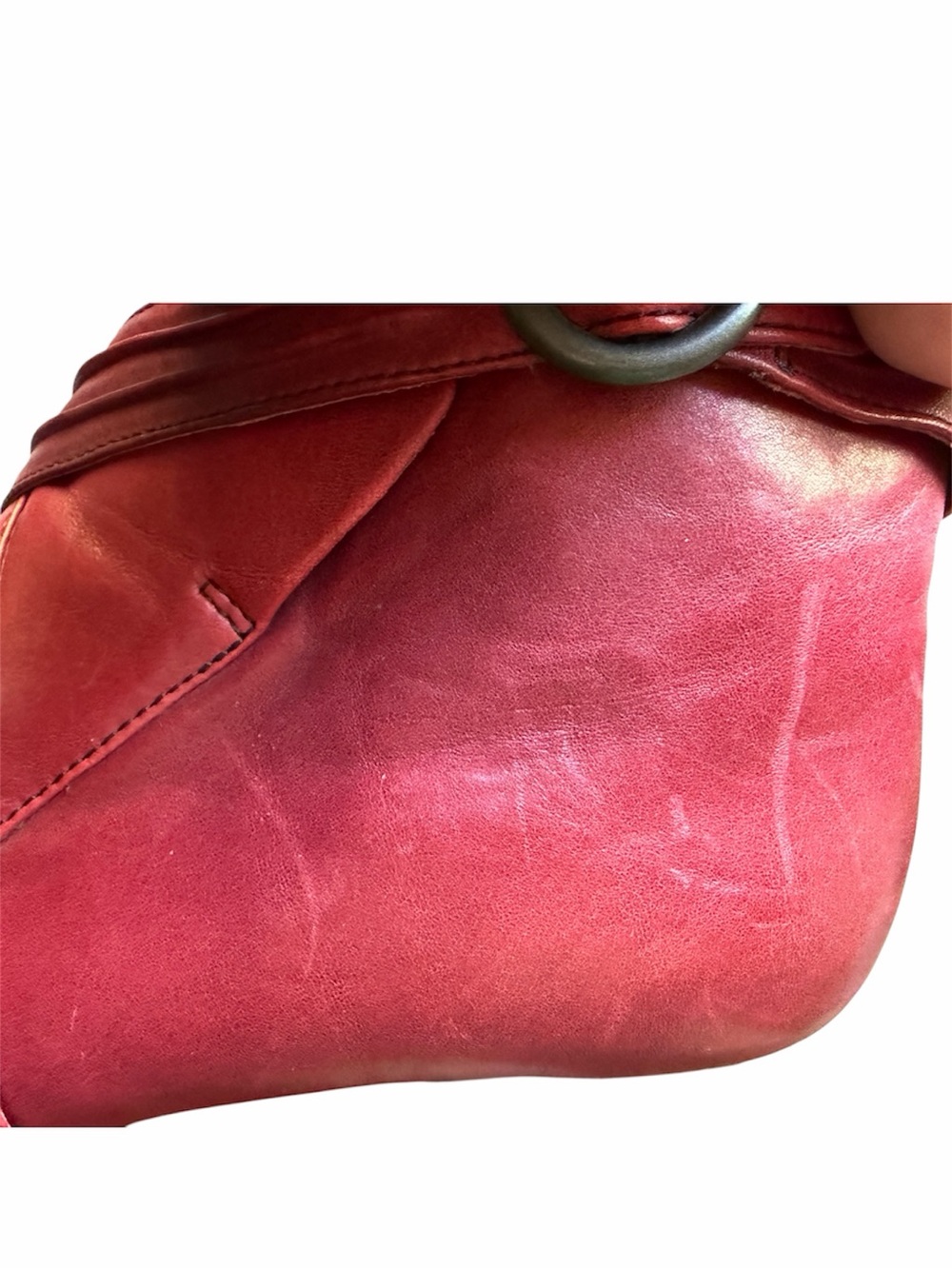 Born Crown Biddy Crimson Red Leather Ankle Boots Size 11 - Picture 9 of 9